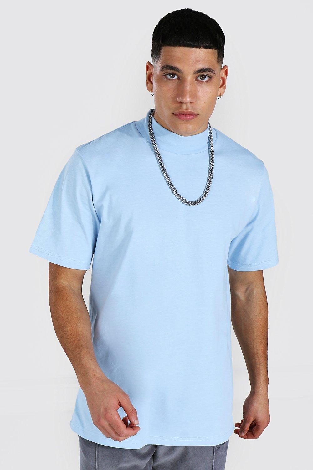 Oversized Boxy T Shirt Met Hoge Kraag boohooMAN